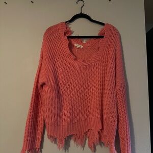 Distressed Pink Sweater
